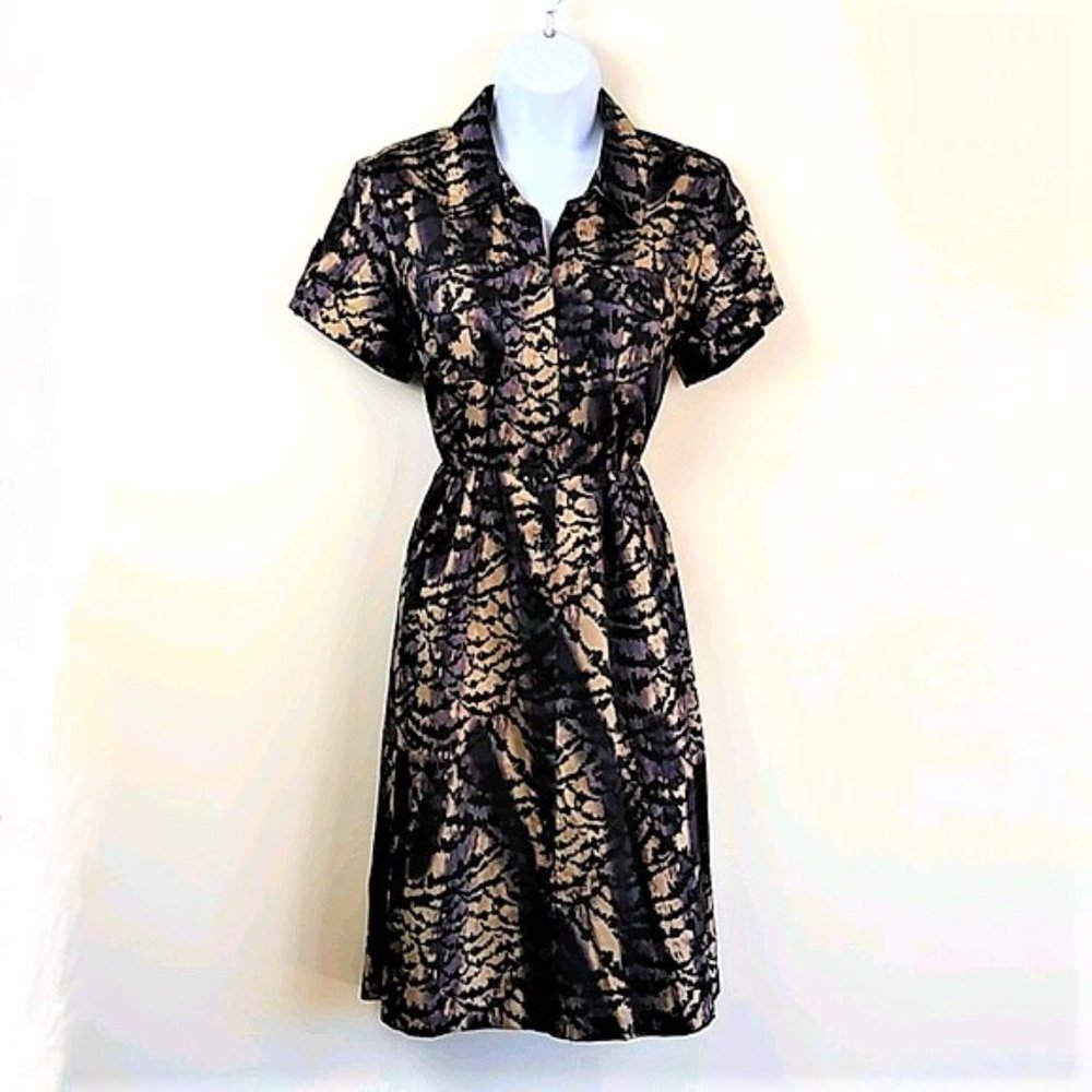 Animal Print Button Down Shirt Dress 6